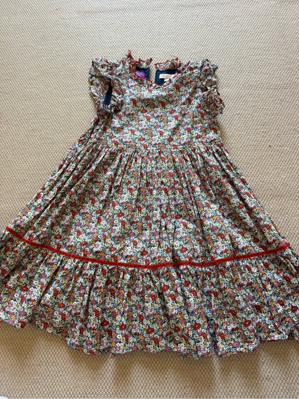 Pink Chicken Liberty Ruffle Sleeve Kids Dress in Multicolor - size 10
